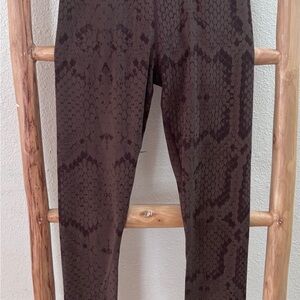 Varley Brown Snake Print Leggings